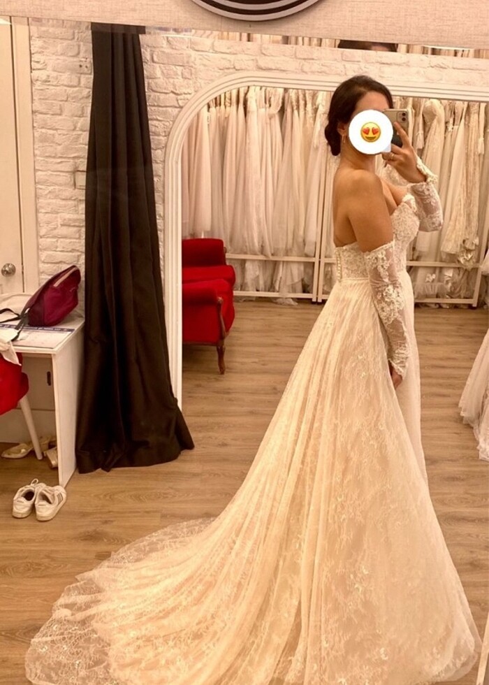 36-38 BEDENE UYUMLU HELEN MODEL GELİNLİK - Görsel 3