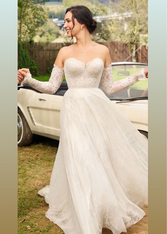 36-38 BEDENE UYUMLU HELEN MODEL GELİNLİK - Görsel 5