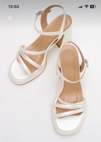 Beyaz Platform Topuklu Kadın Abiye Ayakkabı - Görsel 2