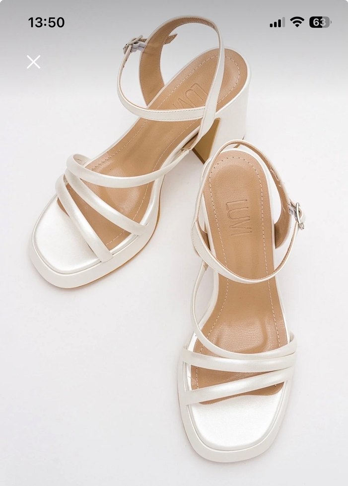 Beyaz Platform Topuklu Kadın Abiye Ayakkabı - Görsel 2