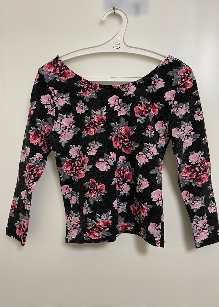 ÇİÇEK DESENLİ VİNTAGE BLUZ - Görsel 2