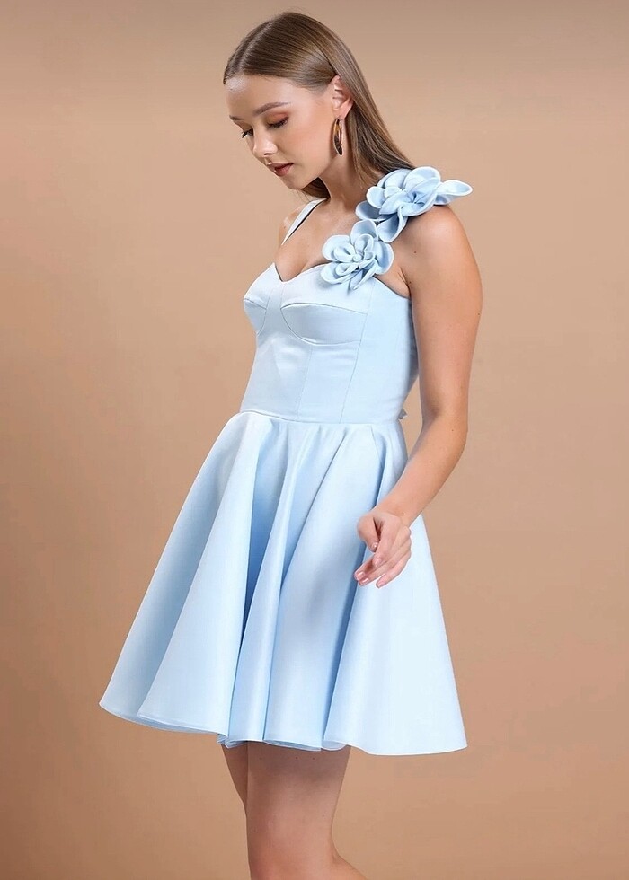 BEBE MAVİSİ MİNİ ELBİSE - Görsel 5