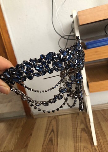 Trendyol & Milla Boncuk İşlemeli Mavi Denim Saç Aksesuarı