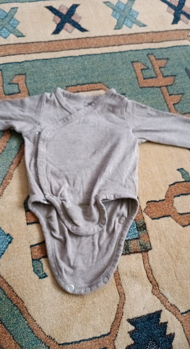 Gri Uzun Kollu Bebek Kız Body - Görsel 2