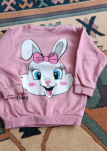Kız Çocuk Pembe Uzun Kollu Sweatshirt - Görsel 2