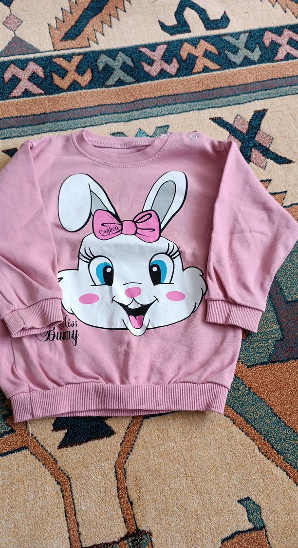 Kız Çocuk Pembe Uzun Kollu Sweatshirt - Görsel 2
