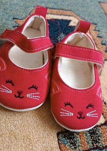 Kız Bebek Kırmızı Nakışlı İlk Adım Ayakkabısı - Görsel 3