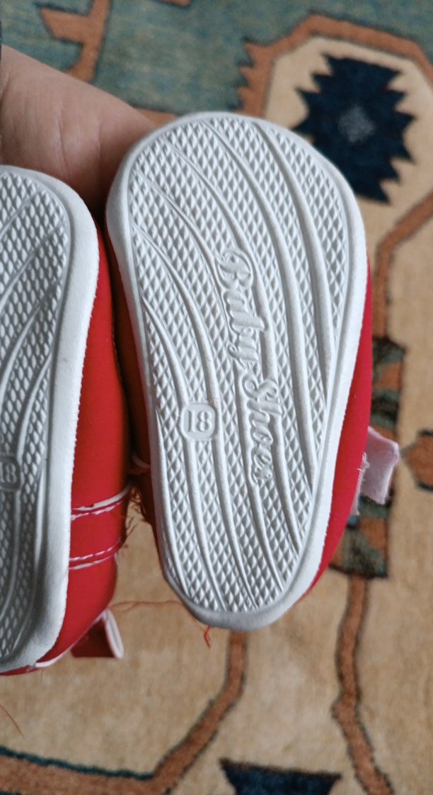 Kız Bebek Kırmızı Nakışlı İlk Adım Ayakkabısı - Görsel 2