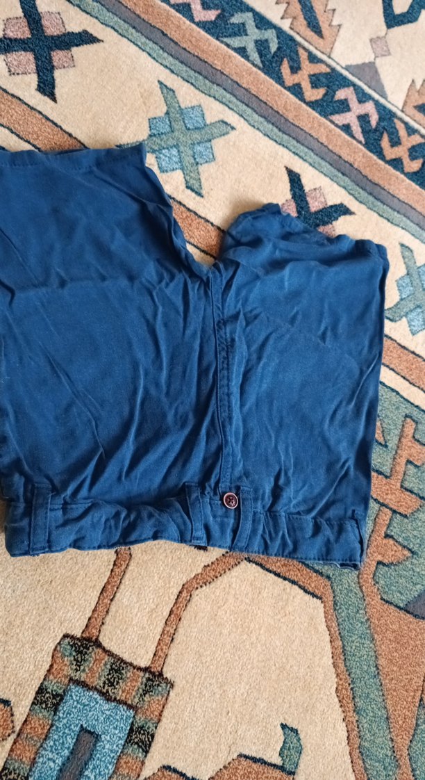 Mavi Düğmeli Erkek Kot Şort - Görsel 2