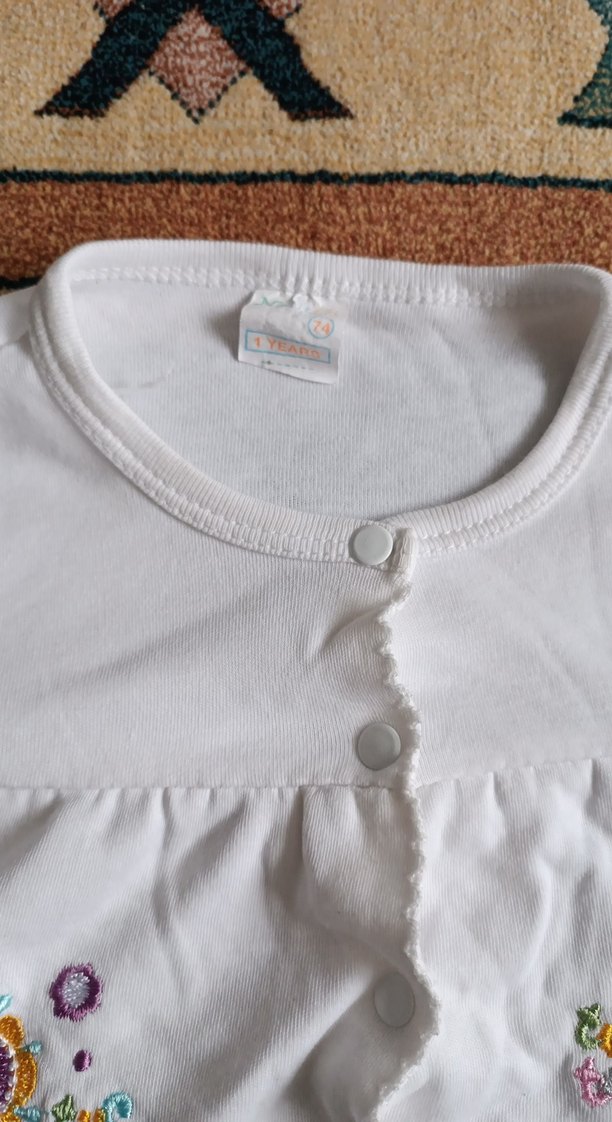 Beyaz Nakışlı Uzun Kollu Bohem Kız Gömleği - Görsel 2