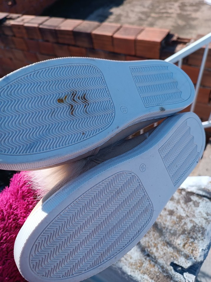 Beyaz Tüylü Kadın babet Ayakkabı - Görsel 5