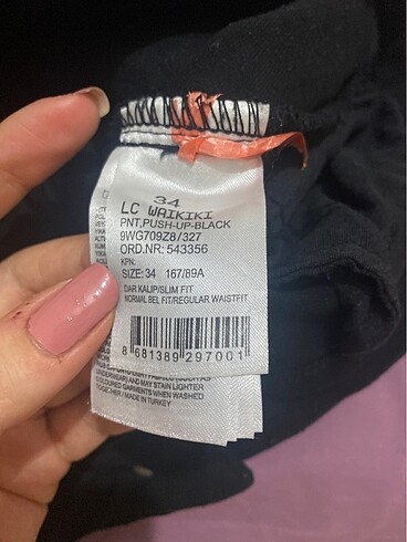 34 Beden siyah Renk Kalın kumaş jean kot