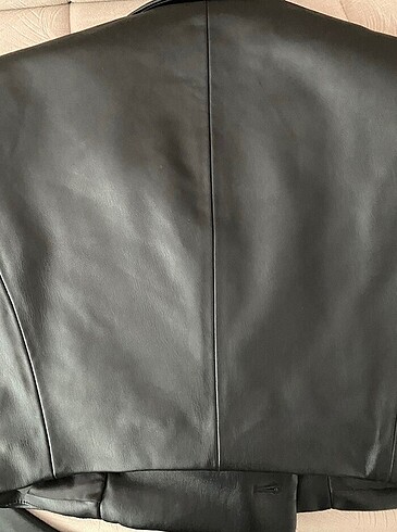 m Beden siyah Renk crop deri blazer