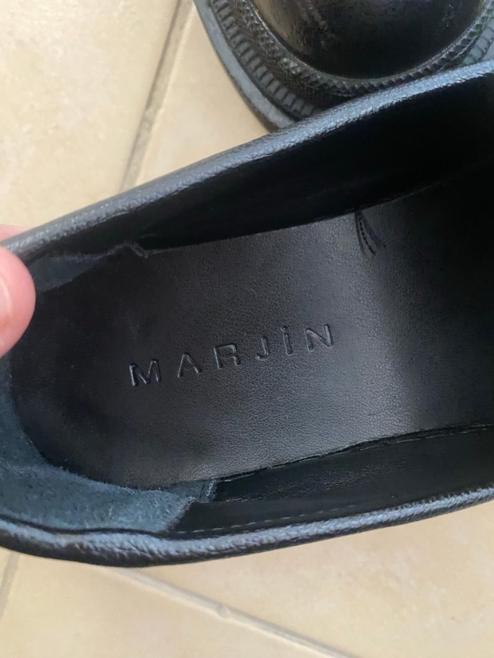 Siyah Deri Goth Platform Topuklu Kadın Loafer - Görsel 4