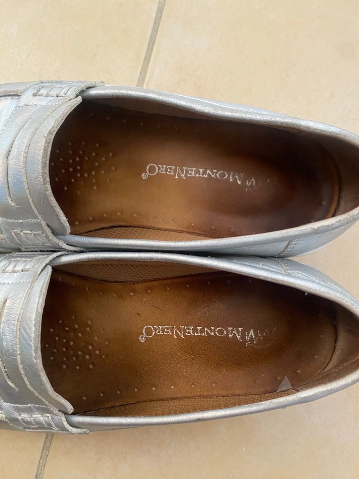 Gri Deri Kadın Dolgu Topuklu Loafer - Görsel 4