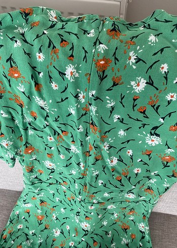 Yeşil V Yaka Midi Bohem Elbise - Görsel 4