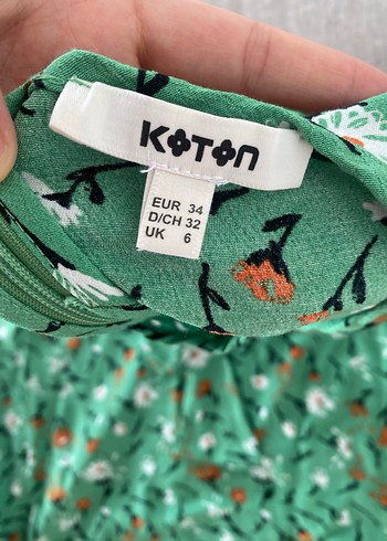 Yeşil V Yaka Midi Bohem Elbise - Görsel 3