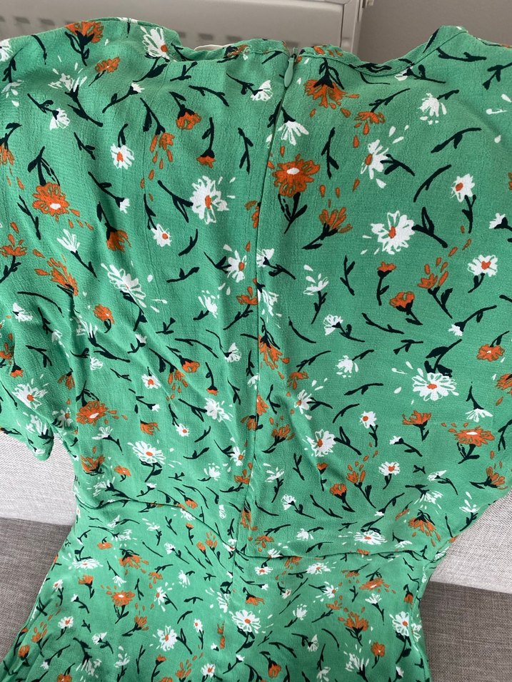 Yeşil V Yaka Midi Bohem Elbise - Görsel 4