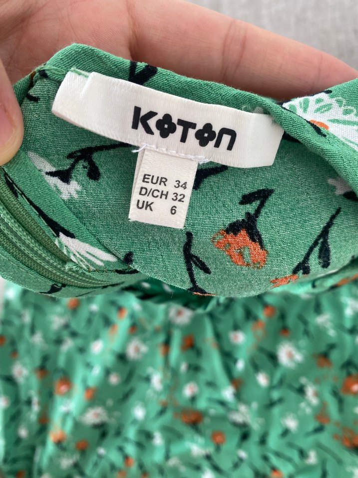 Yeşil V Yaka Midi Bohem Elbise - Görsel 3