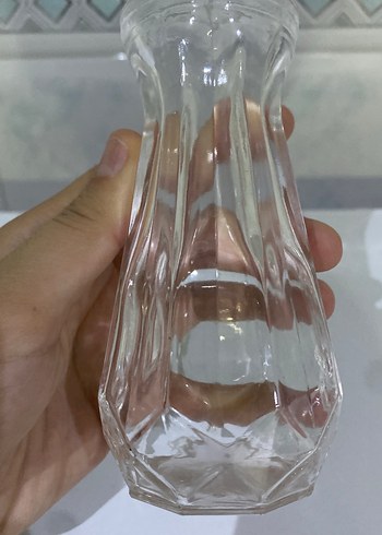 Beyaz Şeffaf Cam Vazo - Görsel 2