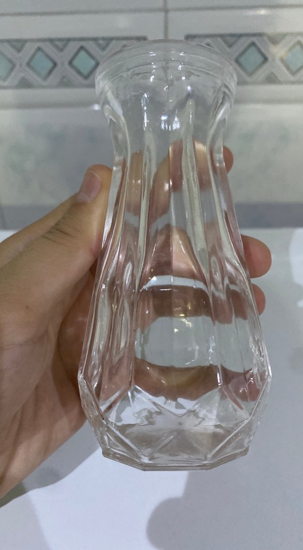 Beyaz Şeffaf Cam Vazo - Görsel 2