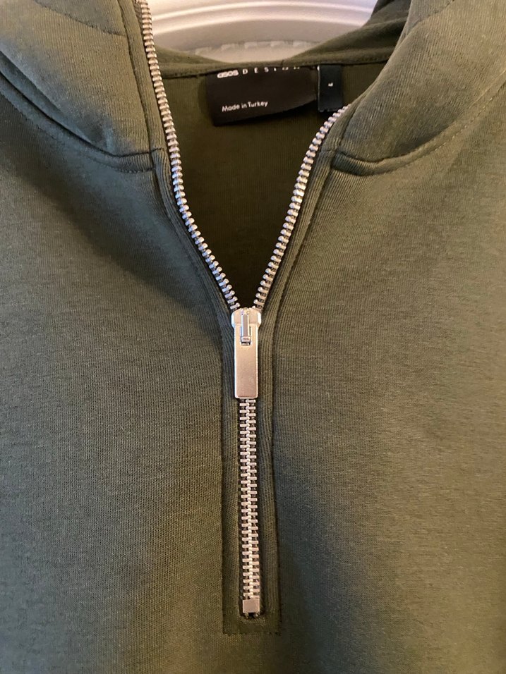 Haki Fermuarlı Yüksek Yakalı Sweatshirt - Görsel 4