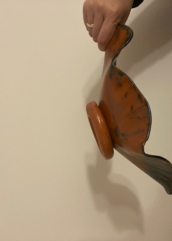 Mavi Tie-Dye Desenli Çağdaş Servis Tabağı - Görsel 2