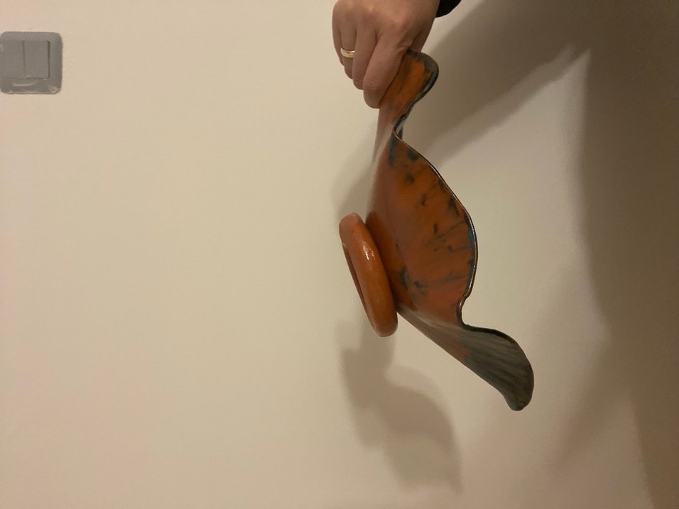 Mavi Tie-Dye Desenli Çağdaş Servis Tabağı - Görsel 2