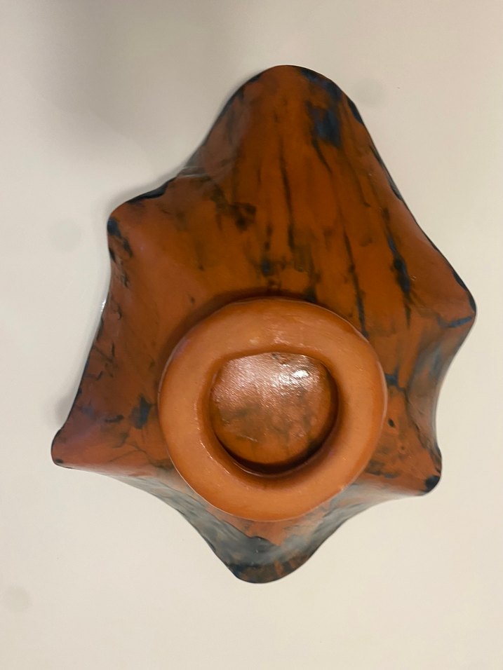 Mavi Tie-Dye Desenli Çağdaş Servis Tabağı - Görsel 3