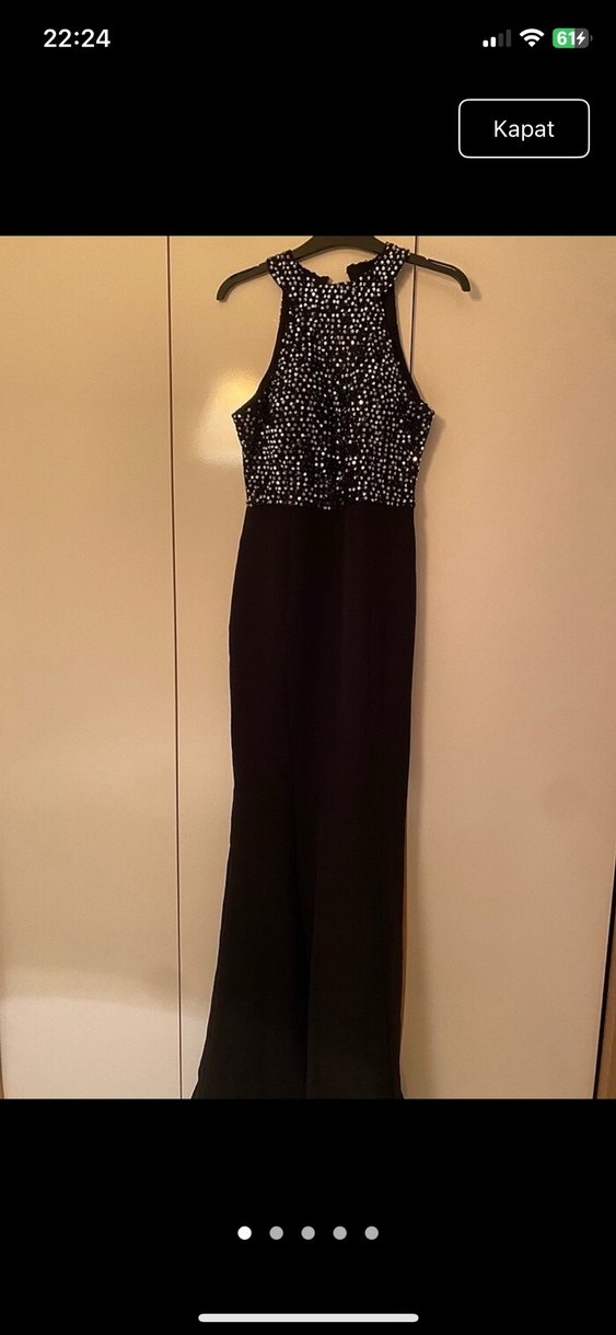 Siyah Parlak Yılan Desenli Uzun Abiye Elbise - Görsel 3