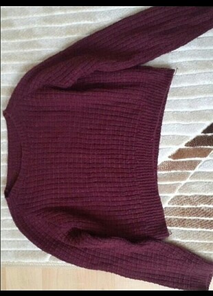 Bordo kısa kazak