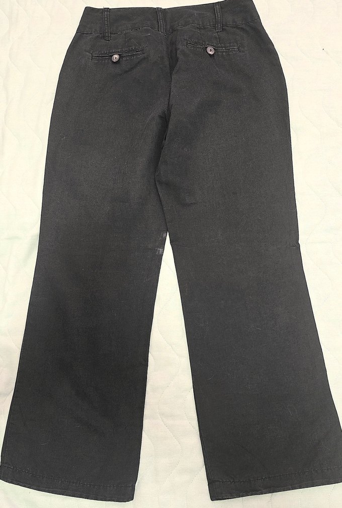 Kadın Siyah ince Denim Rahat Kesim Pantolon - Görsel 2