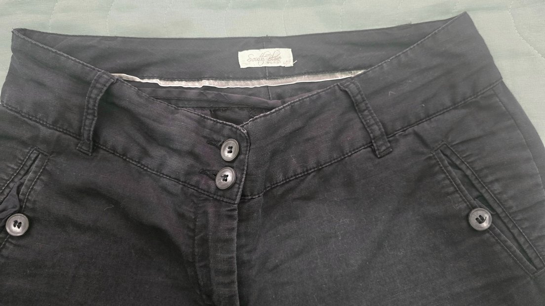 Kadın Siyah ince Denim Rahat Kesim Pantolon - Görsel 3