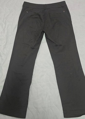 Düğmeli Siyah Kadın Kumaş Pantolon - Görsel 2