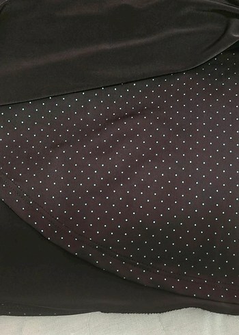 Puantiyeli V Yaka Drapeli Kadın Bluz - Görsel 3