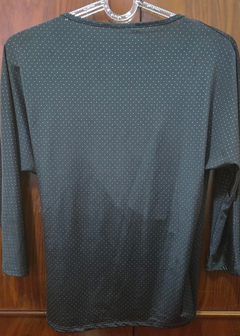 Puantiyeli V Yaka Drapeli Kadın Bluz - Görsel 7