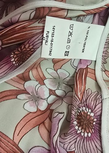 Çiçek Desenli Pembe Kadın Blazer Ceket - Görsel 4