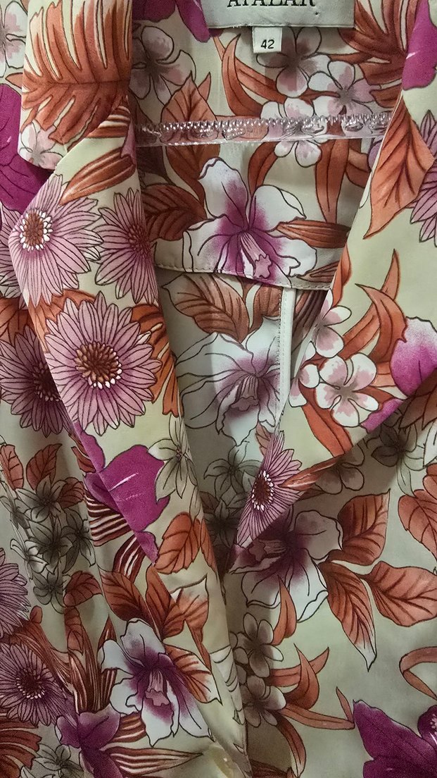 Çiçek Desenli Pembe Kadın Blazer Ceket - Görsel 3