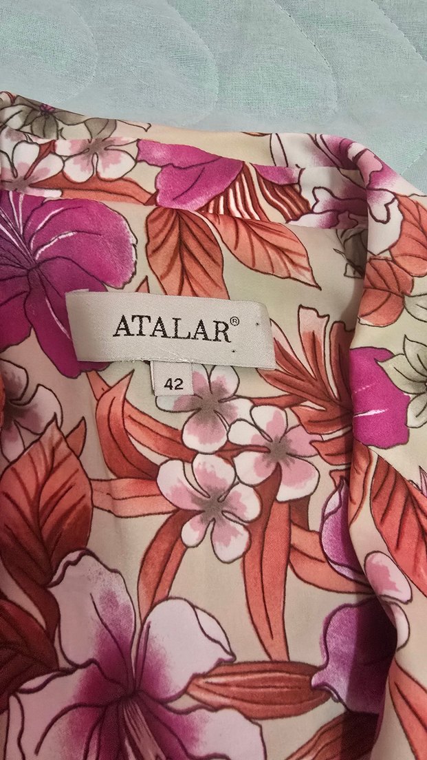 Çiçek Desenli Pembe Kadın Blazer Ceket - Görsel 5