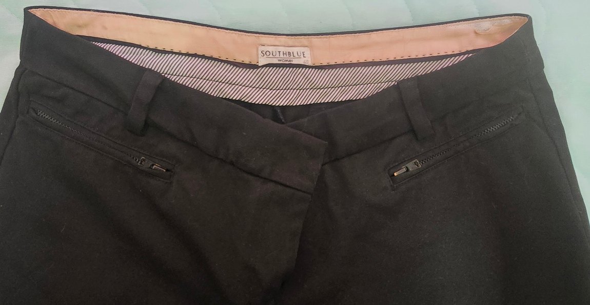 Pamuklu siyah Regular fit pantalon - Görsel 3