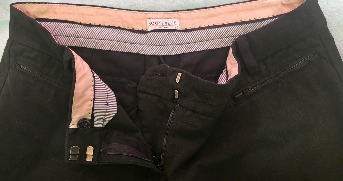 Pamuklu siyah Regular fit pantalon - Görsel 4