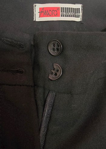 Siyah Kadın Midi Kumaş Pantolon - Görsel 4