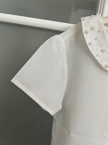 İnci detay yakalı bluz - Görsel 2