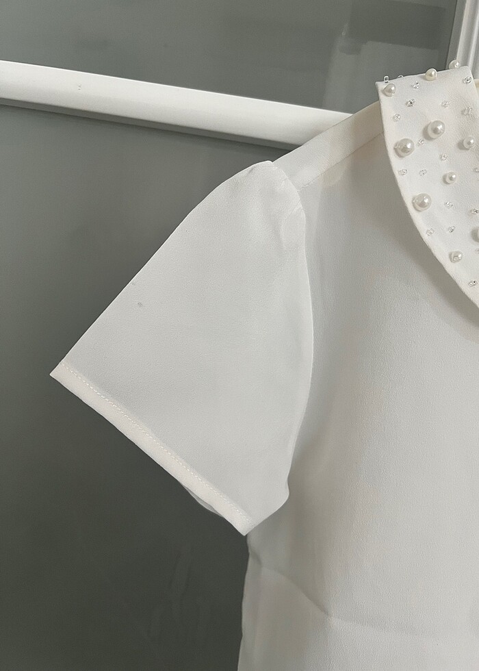 İnci detay yakalı bluz - Görsel 2