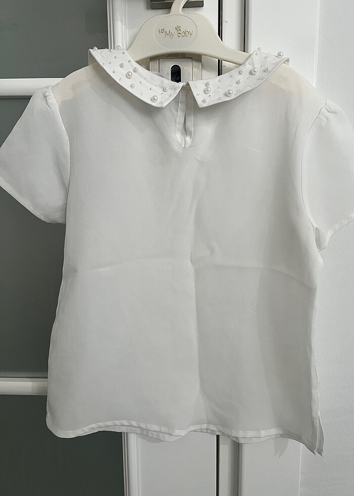 İnci detay yakalı bluz - Görsel 4