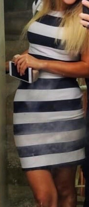 Çizgili günlük elbise - Görsel 5