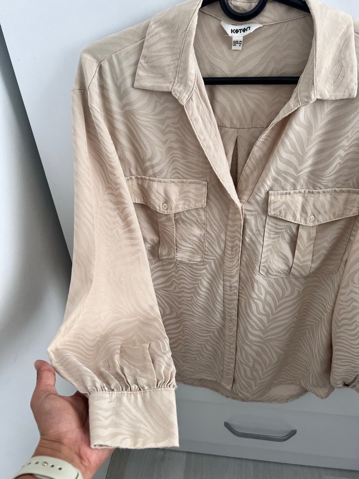 Klasik Yaka, Uzun Kollu, Cep Detaylı, Desenli Gömlek - Görsel 3