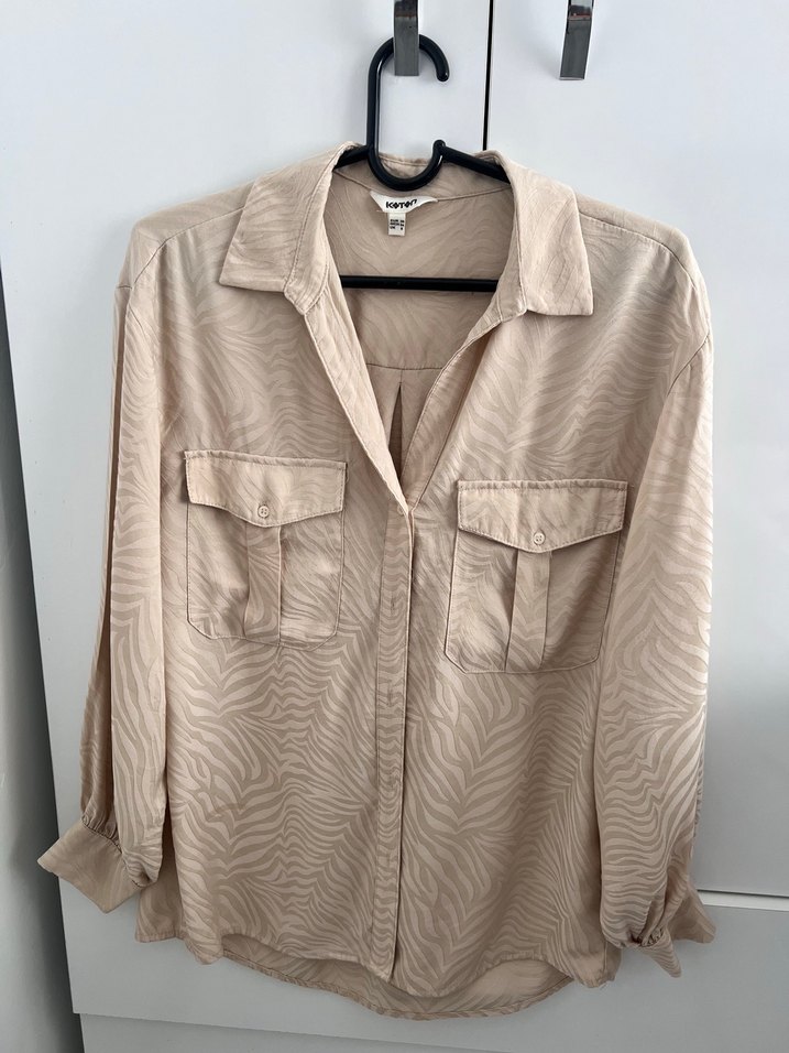 Klasik Yaka, Uzun Kollu, Cep Detaylı, Desenli Gömlek - Görsel 2