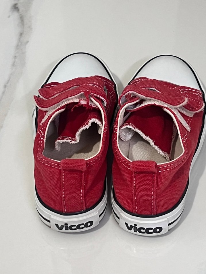 Kız Çocuk Kırmızı Cırt Cırtlı Spor Ayakkabı - Görsel 5