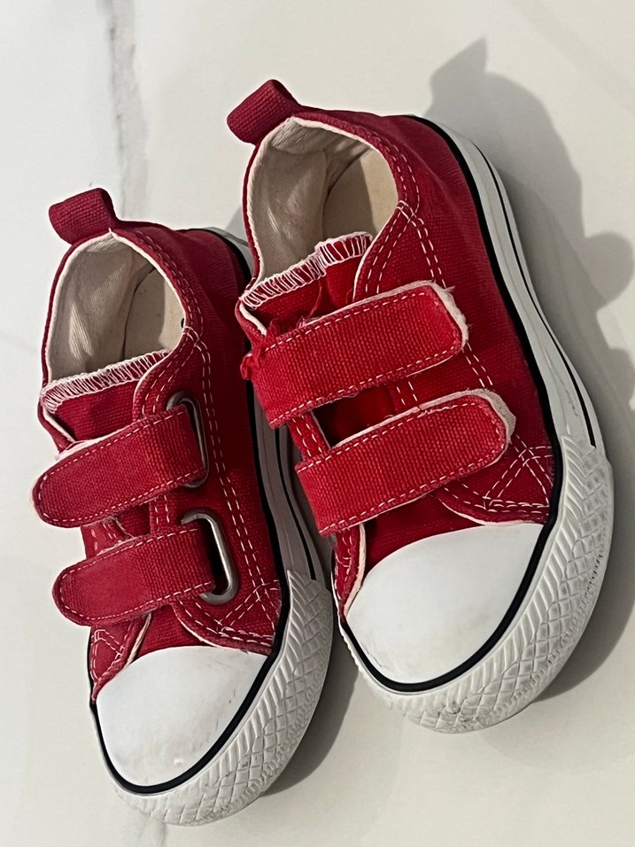 Kız Çocuk Kırmızı Cırt Cırtlı Spor Ayakkabı - Görsel 3